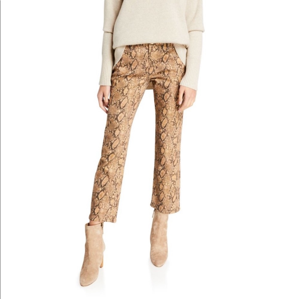 Frame Size 27 Le High Straight Coated Snake Effect Jeans